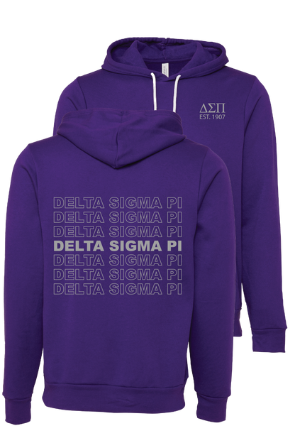 Delta Sigma Pi Repeating Name Hooded Sweatshirts