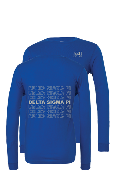 Delta Sigma Pi Repeating Name Long Sleeve T-Shirts