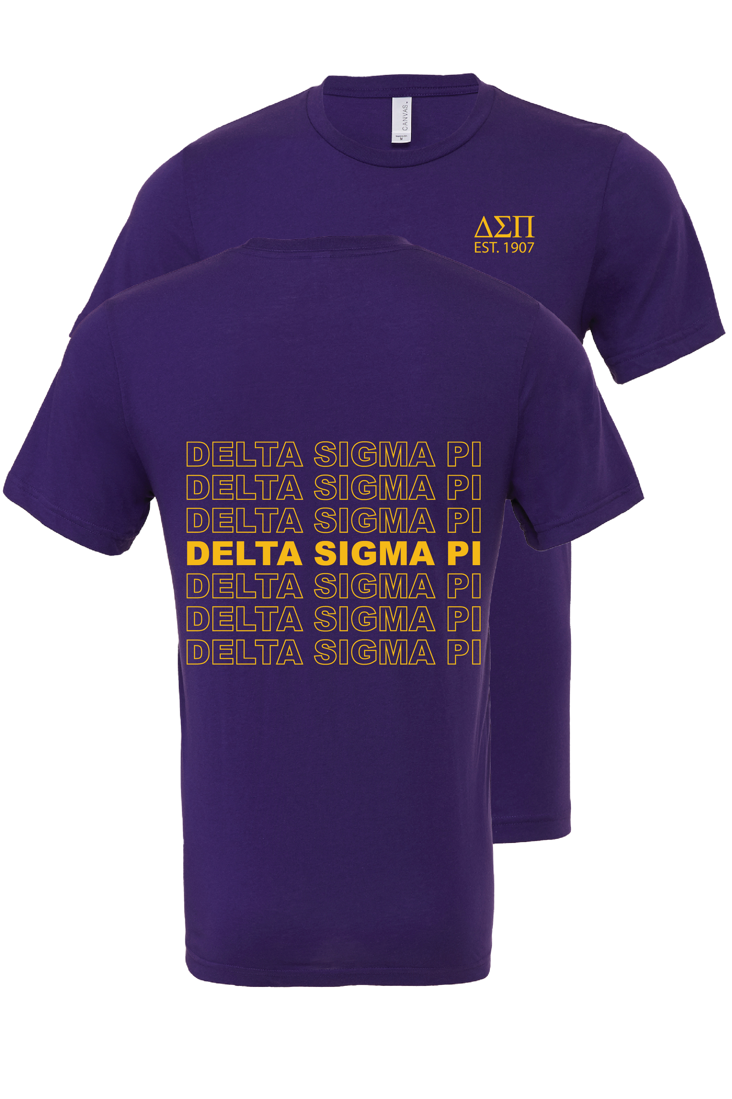 Delta Sigma Pi Repeating Name Short Sleeve T-Shirts