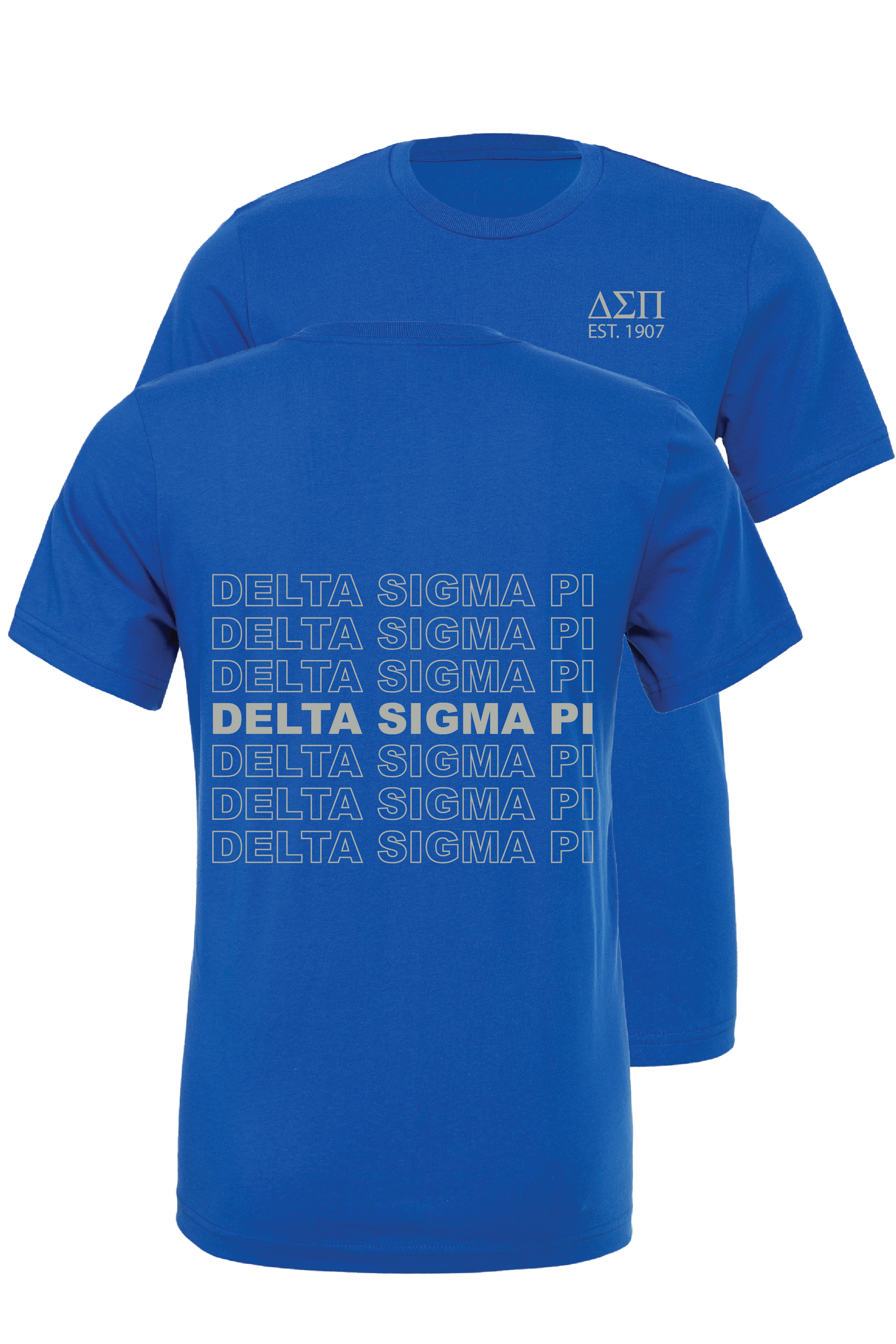 Delta Sigma Pi Repeating Name Short Sleeve T-Shirts