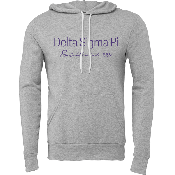 Delta Sigma Pi Embroidered Printed Name Hooded Sweatshirts Greek