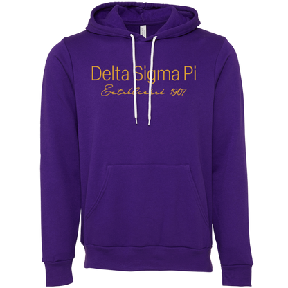 Delta Sigma Pi Embroidered Printed Name Hooded Sweatshirts