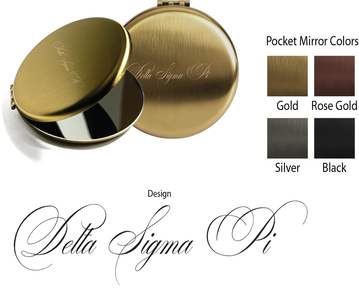 Delta Sigma Pi Script Pocket Mirrors