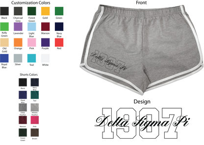 Delta Sigma Pi Year and Name Women's Shorts