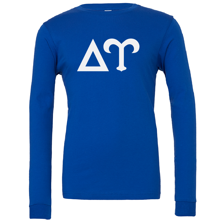 Delta Upsilon Lettered Long Sleeve T-Shirts