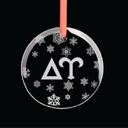 Delta Upsilon Round Multi-Snowflake Ornament