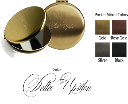 Delta Upsilon Script Pocket Mirrors