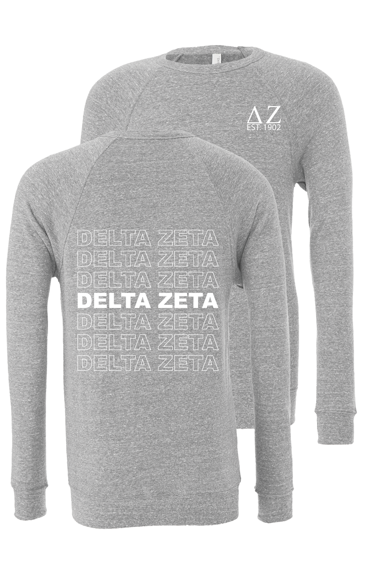 Delta Zeta Repeating Name Crewneck Sweatshirts