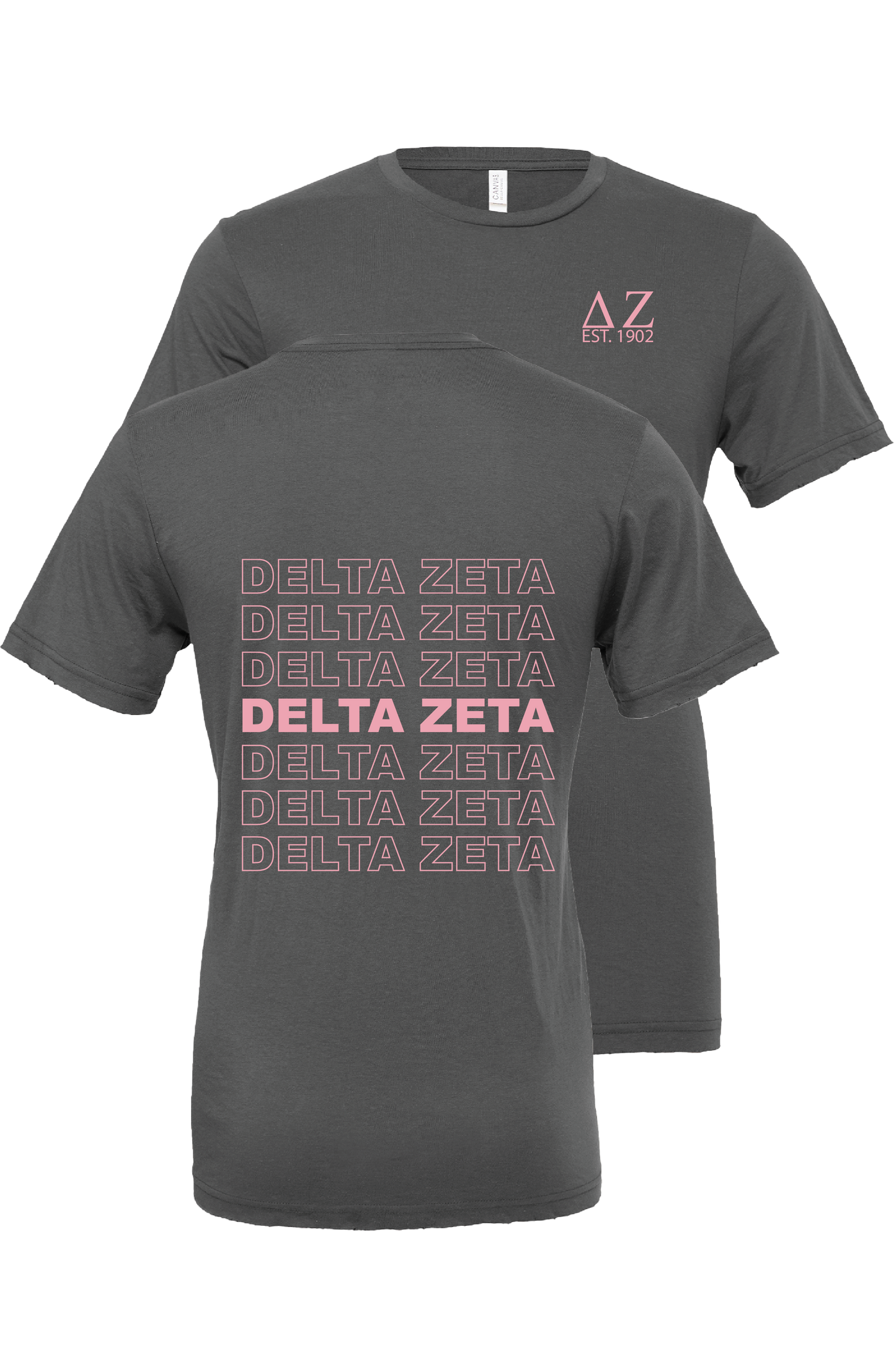 Delta Zeta Repeating Name Short Sleeve T-Shirts