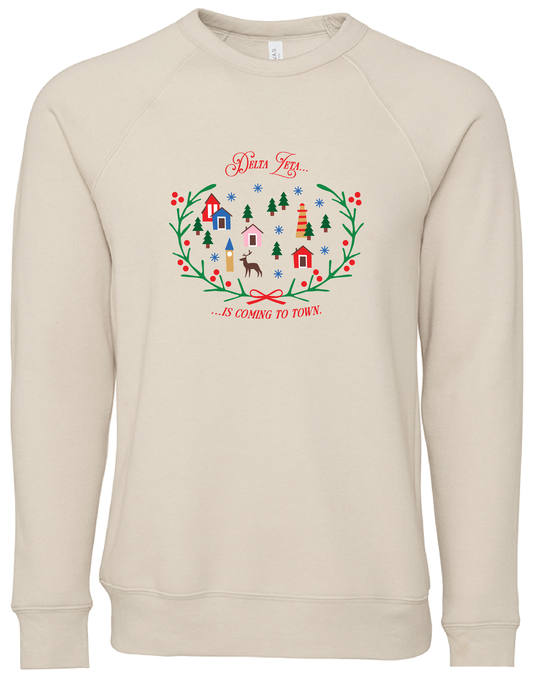 Delta Zeta Christmas Village Crewneck