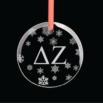 Delta Zeta Round Multi-Snowflake Ornament