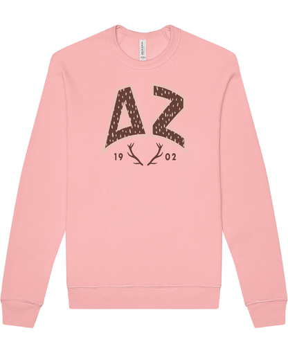 Delta Zeta Fawn Print Varsity Crewneck