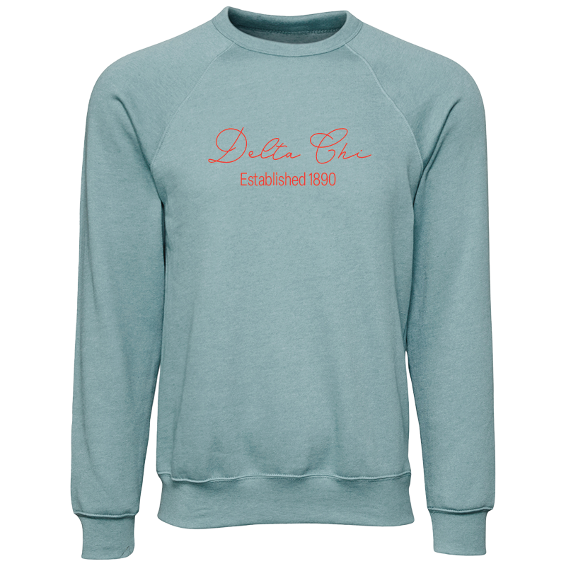 Delta Chi Embroidered Scripted Name Crewneck Sweatshirts