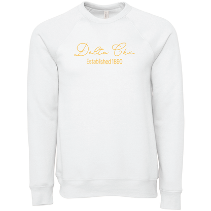 Delta Chi Embroidered Scripted Name Crewneck Sweatshirts