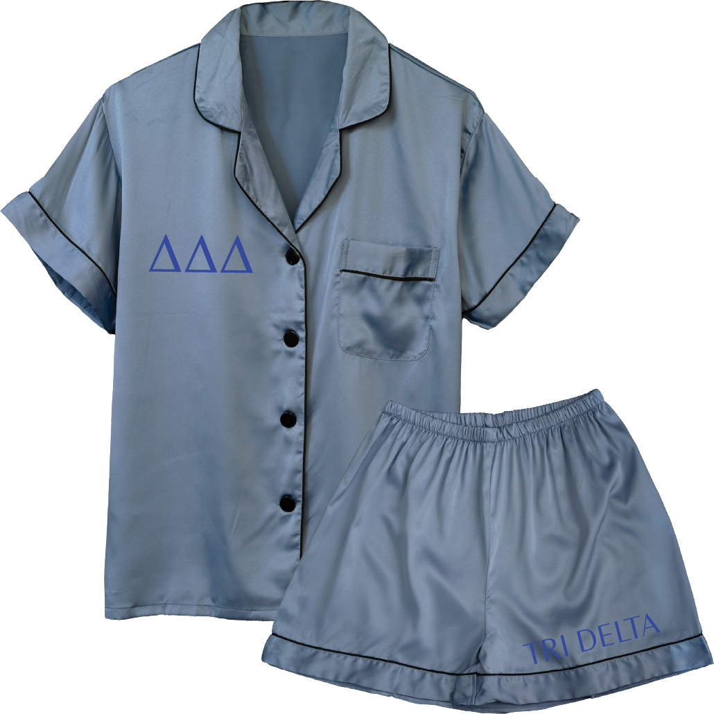 Delta Delta Delta Embroidered Ladies' Pajama Sets