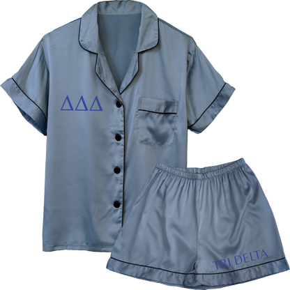 Delta Delta Delta Embroidered Ladies' Pajama Sets