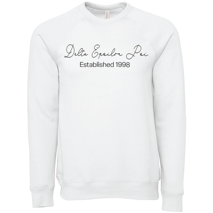 Delta Epsilon Psi Embroidered Scripted Name Crewneck Sweatshirts