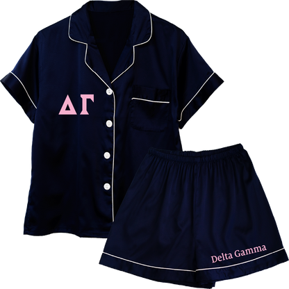 Delta Gamma Embroidered Ladies' Pajama Sets