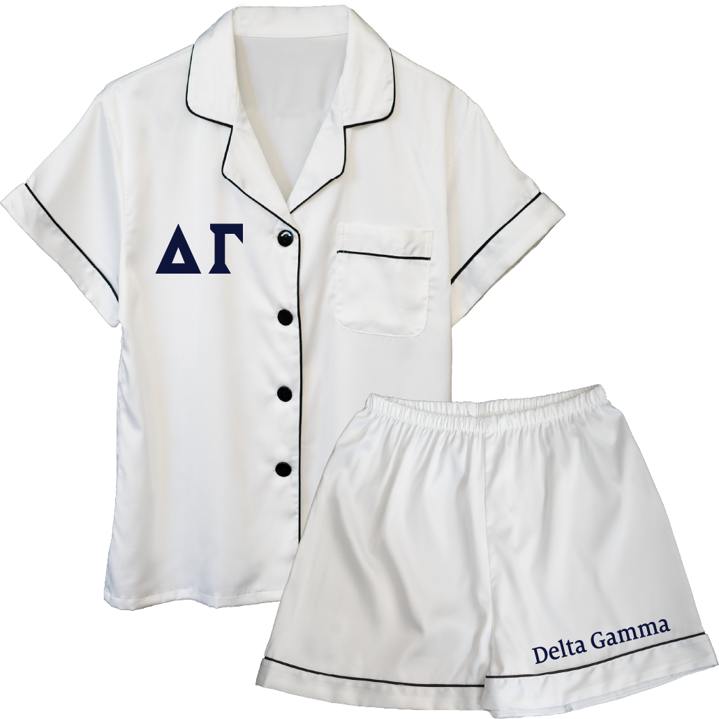 Delta Gamma Embroidered Ladies' Pajama Sets