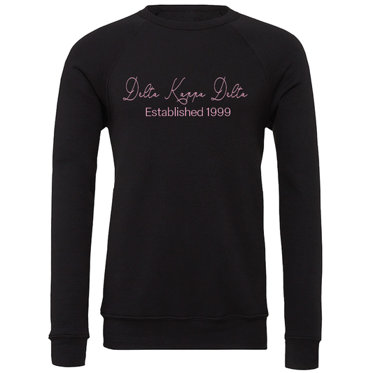 Delta Kappa Delta Embroidered Scripted Name Crewneck Sweatshirts