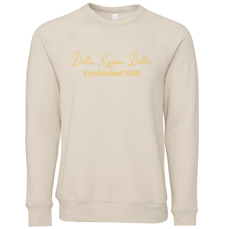 Delta Kappa Delta Embroidered Scripted Name Crewneck Sweatshirts