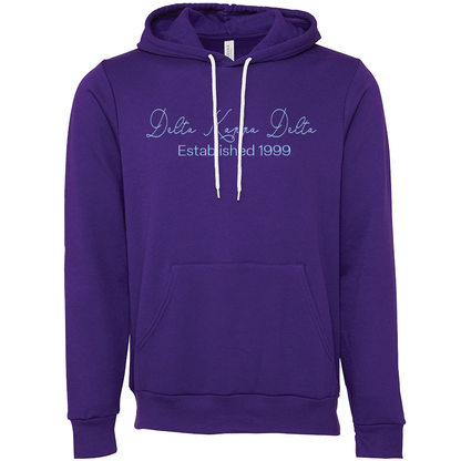 Delta Kappa Delta Embroidered Scripted Name Hooded Sweatshirts