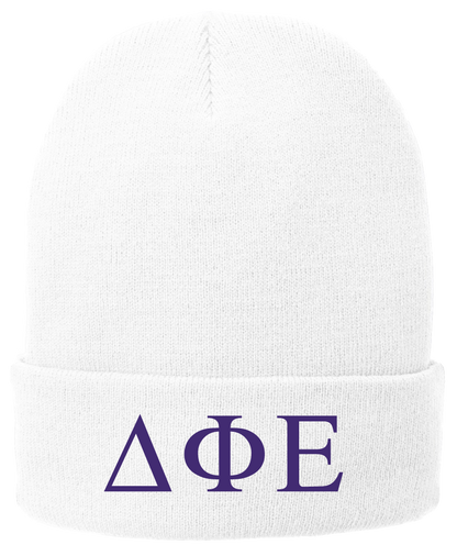 Delta Phi Epsilon Lettered Beanies