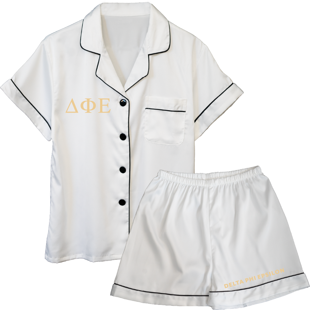 Delta Phi Epsilon Embroidered Ladies' Pajama Sets