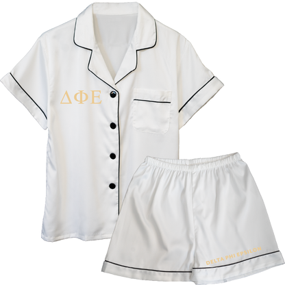 Delta Phi Epsilon Embroidered Ladies' Pajama Sets