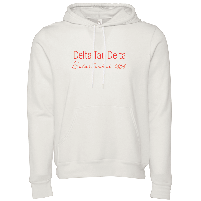 Delta Tau Delta Embroidered Printed Name Hooded Sweatshirts