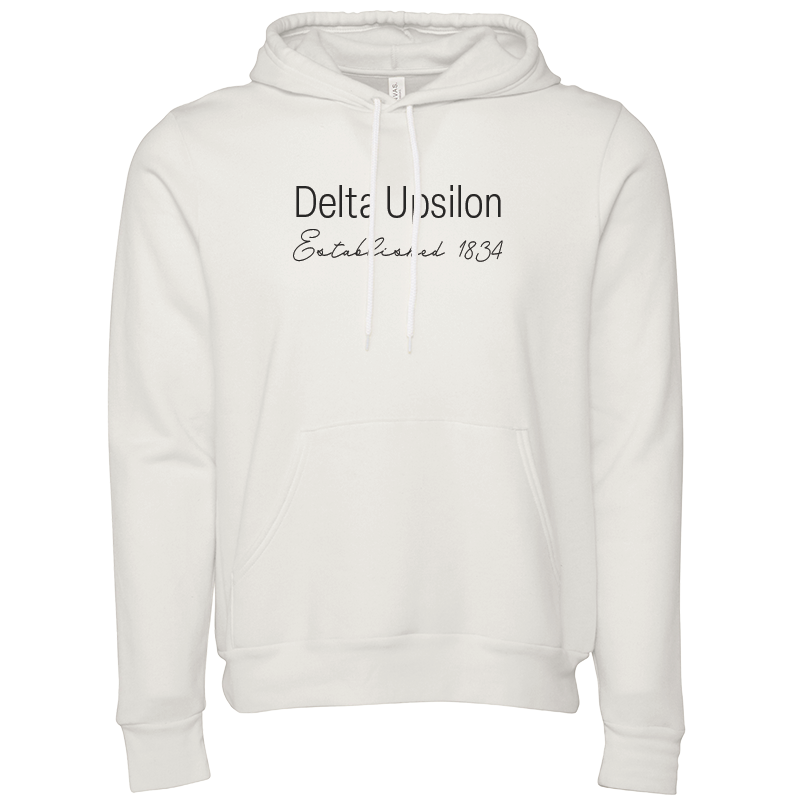 Delta Upsilon Embroidered Printed Name Hooded Sweatshirts