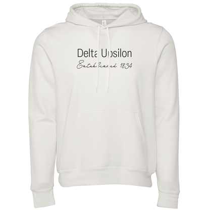 Delta Upsilon Embroidered Printed Name Hooded Sweatshirts