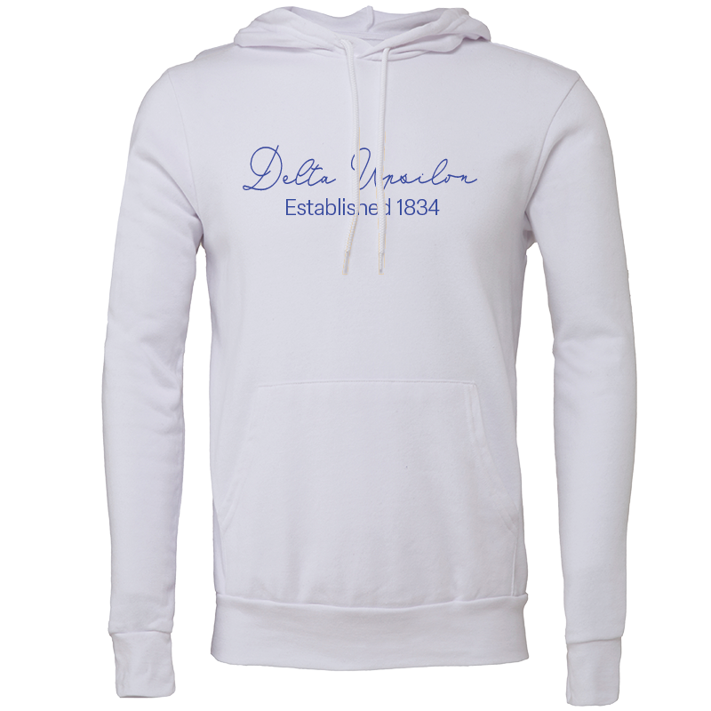 Delta Upsilon Embroidered Scripted Name Hooded Sweatshirts