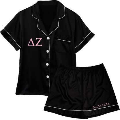 Delta Zeta Embroidered Ladies' Pajama Sets