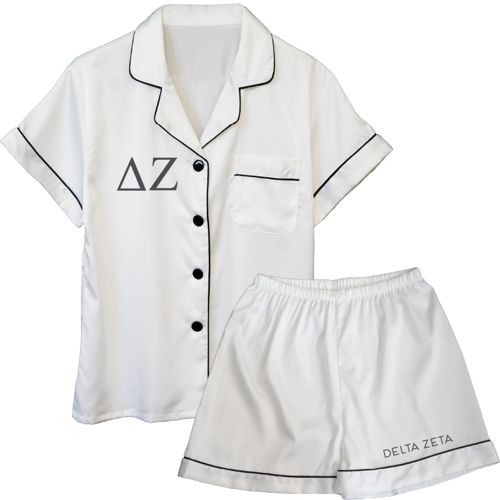 Delta Zeta Embroidered Ladies' Pajama Sets