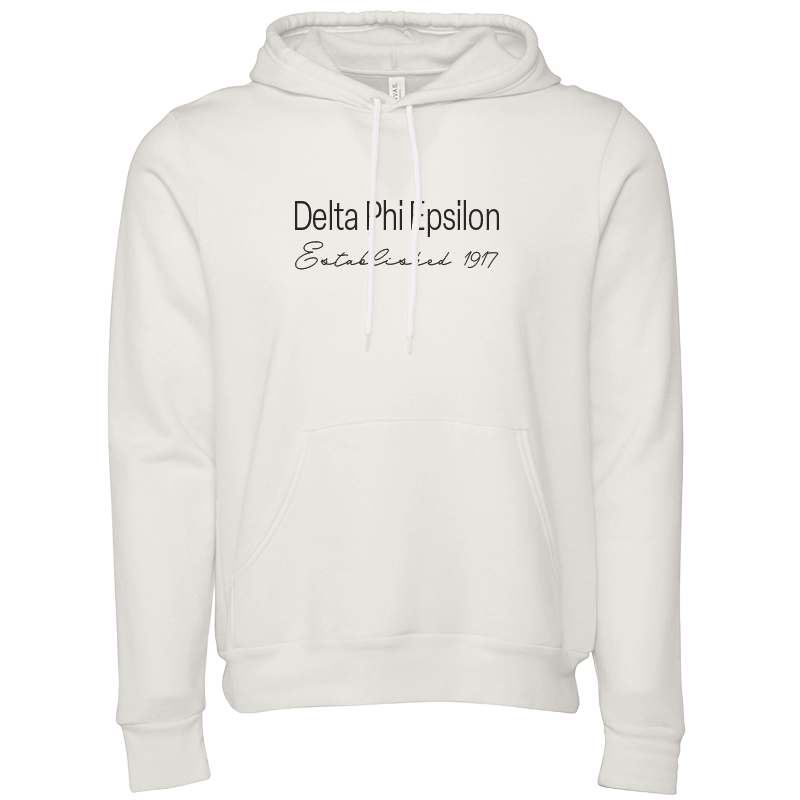 Delta Phi Epsilon Embroidered Printed Name Hooded Sweatshirts