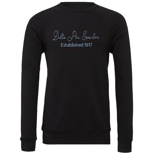 Delta Phi Epsilon Embroidered Scripted Name Crewneck Sweatshirts