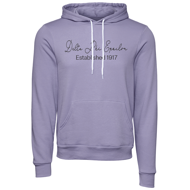 Delta Phi Epsilon Embroidered Scripted Name Hooded Sweatshirts