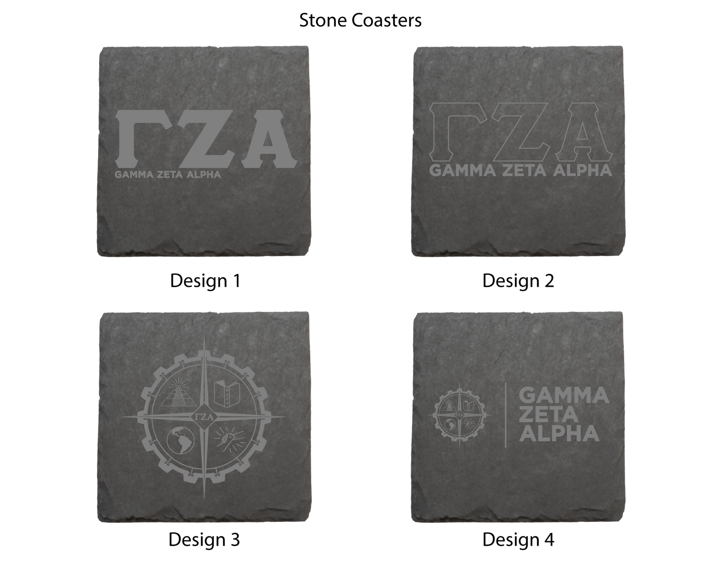 Gamma Zeta Alpha Stone Coasters - 4-Pack