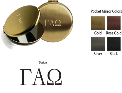 Gamma Alpha Omega Lettered Pocket Mirrors