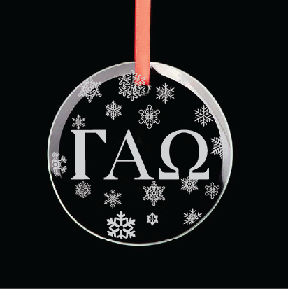 Gamma Alpha Omega Round Multi-Snowflake Ornament
