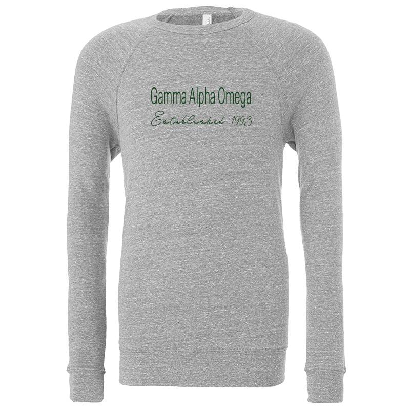 Gamma Alpha Omega Embroidered Printed Name Crewneck Sweatshirts