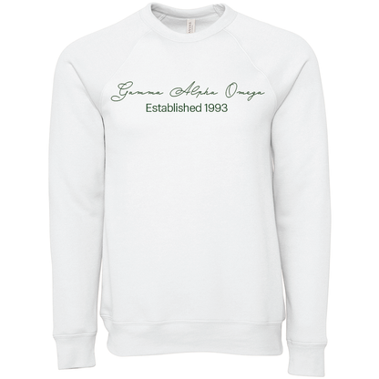 Gamma Alpha Omega Embroidered Scripted Name Crewneck Sweatshirts