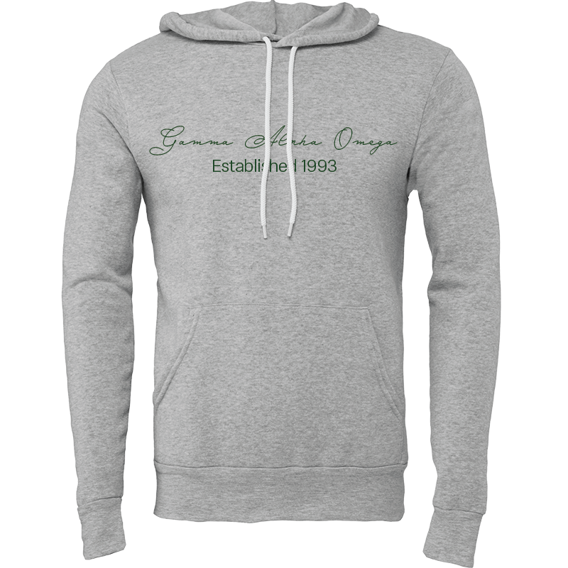 Gamma Alpha Omega Embroidered Scripted Name Hooded Sweatshirts