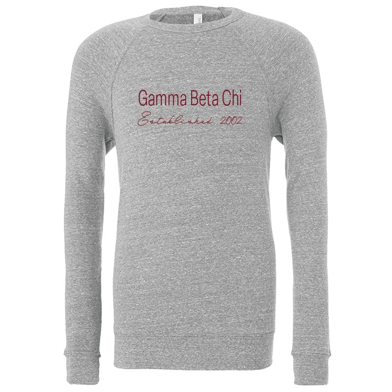 Gamma Beta Chi Embroidered Printed Name Crewneck Sweatshirts