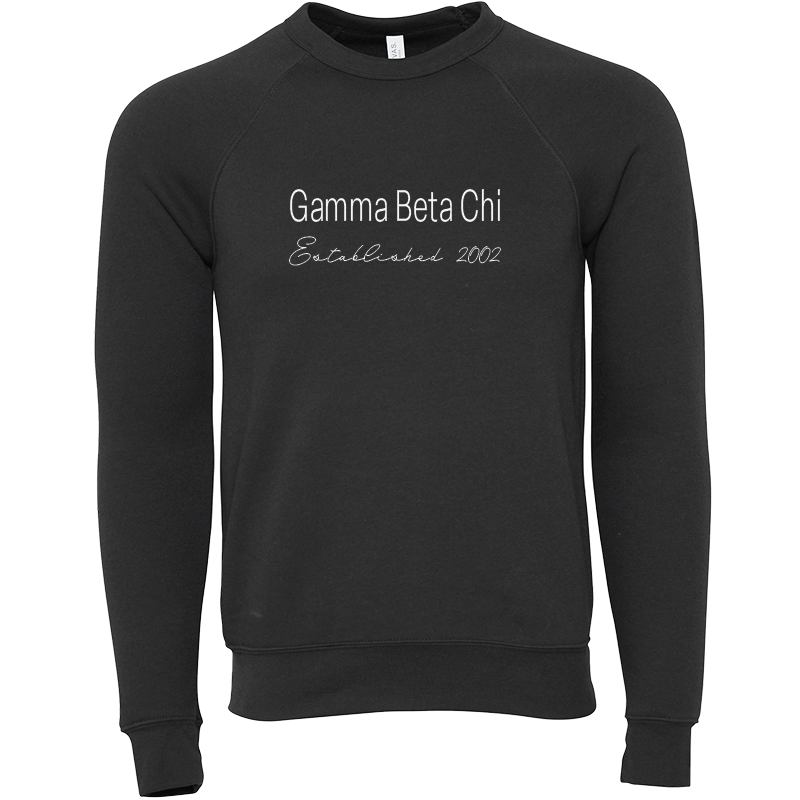 Gamma Beta Chi Embroidered Printed Name Crewneck Sweatshirts