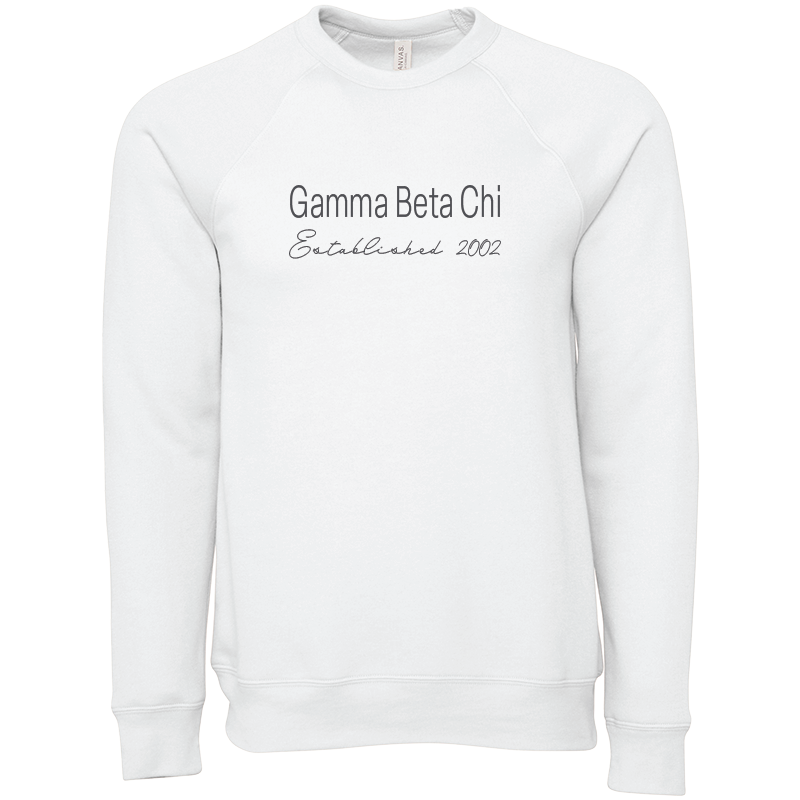 Gamma Beta Chi Embroidered Printed Name Crewneck Sweatshirts