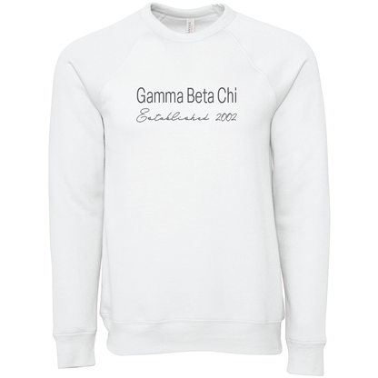 Gamma Beta Chi Embroidered Printed Name Crewneck Sweatshirts