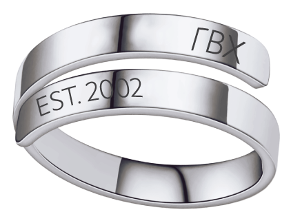 Gamma Beta Chi Year and Letters Rings