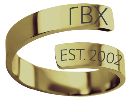 Gamma Beta Chi Year and Letters Rings